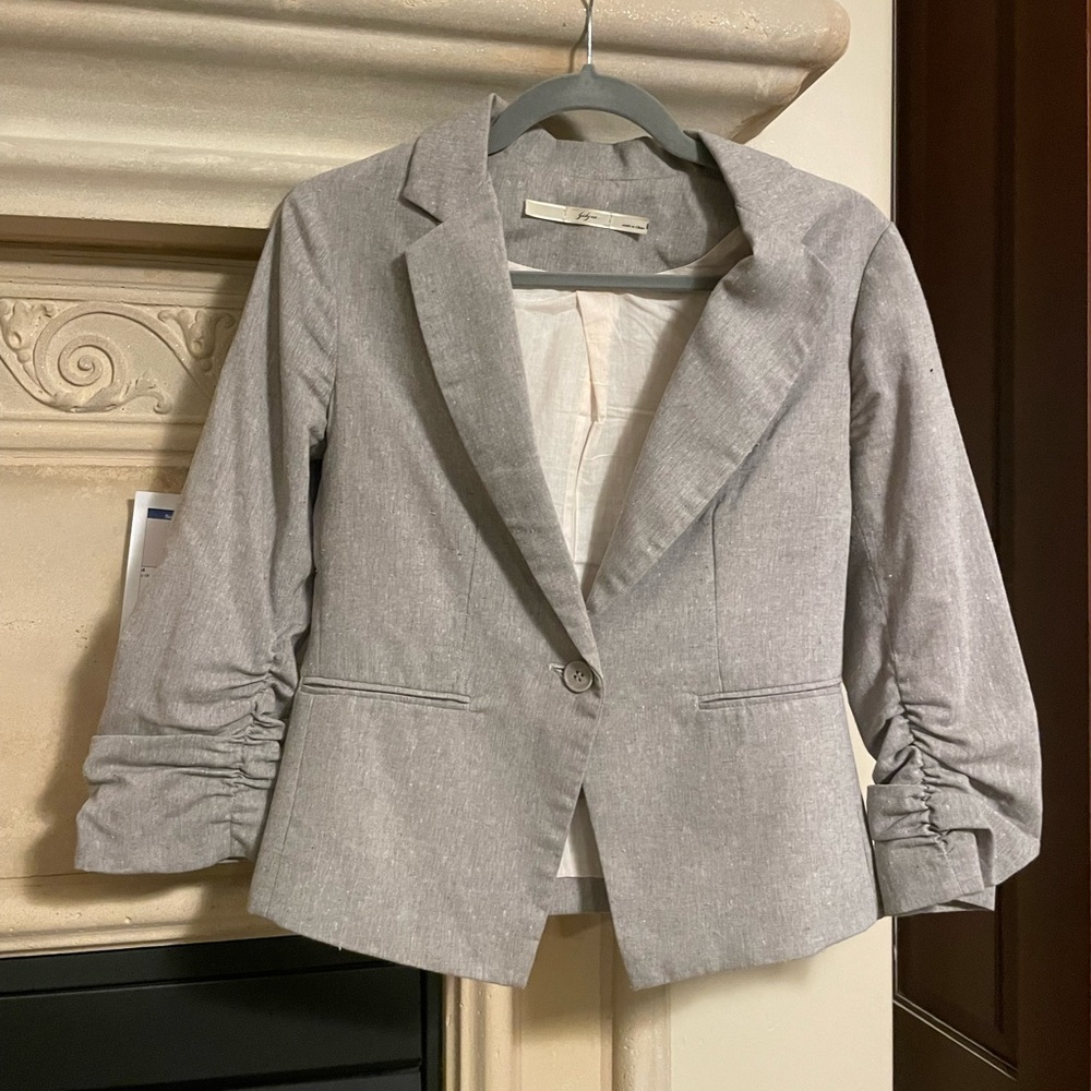 Nordstrom Ruched Cotton Blend / linen shirt Blazer